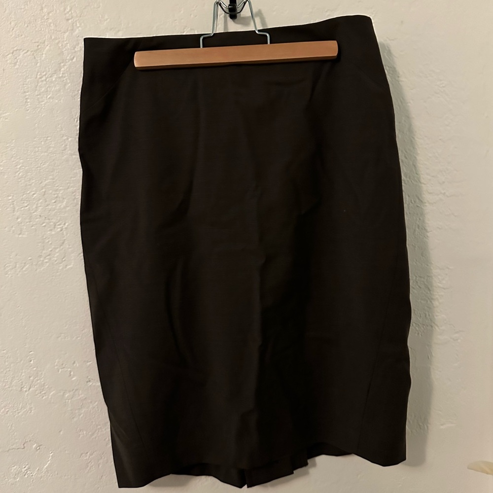 Ann Taylor Virgin Wool-Blend Brown Pencil Skirt